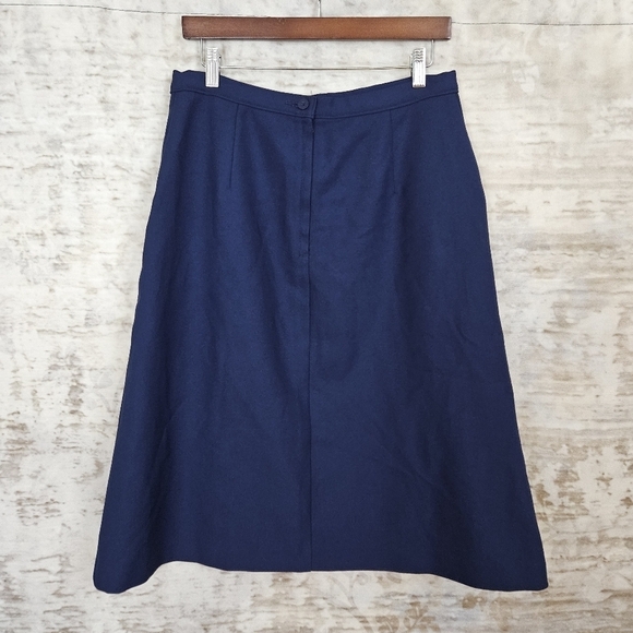 Vintage 1980s Navy Blue Skirt Levi Strauss & Co Levis A-line Preppy Office 80s - Picture 16 of 17